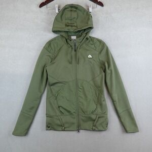 NIKE ACG Jacket Hoodie Size XS 0/2 Green Large Full Zip Polyester Graphic Pocket